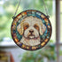 Bichon Frise Stained Glass Effect Suncatcher